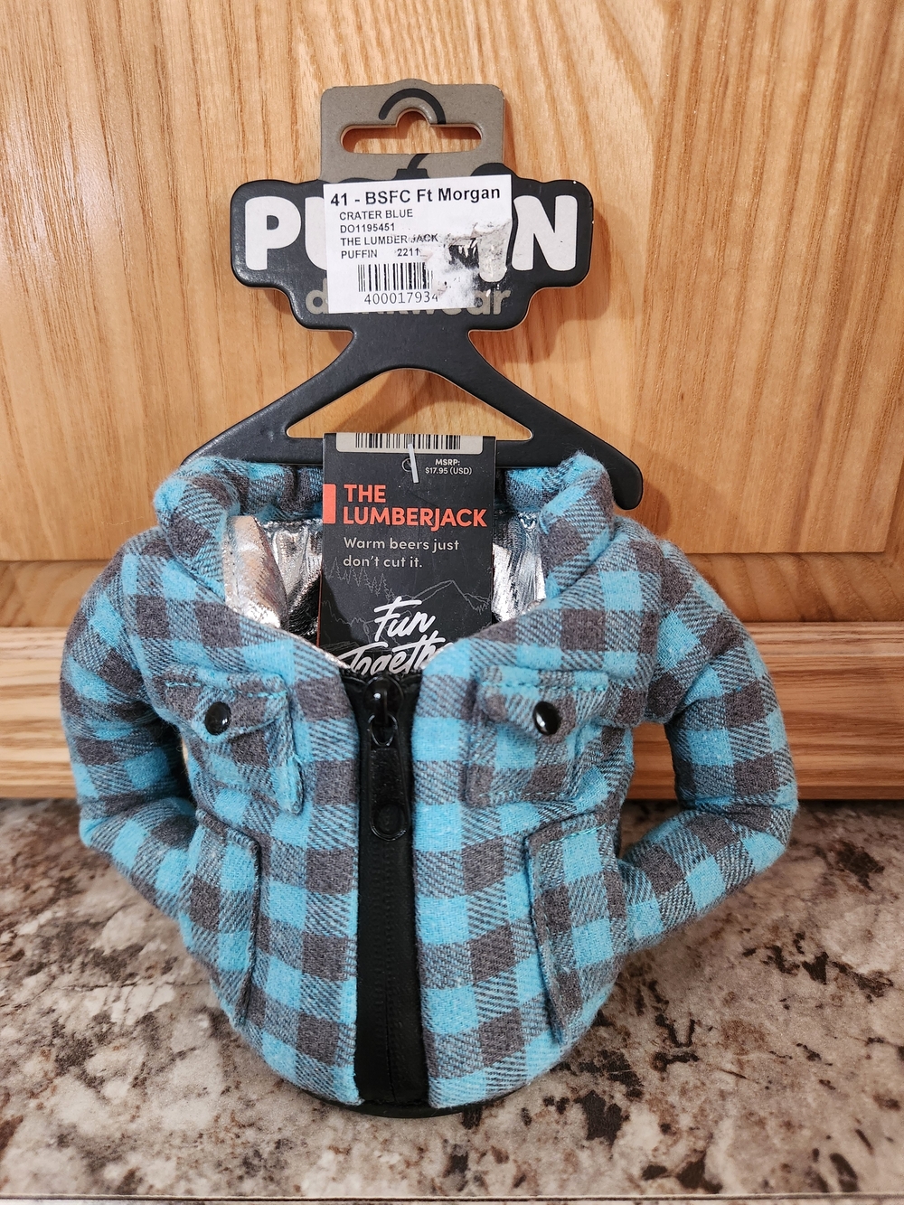 Lumberjack Blue Plaid Jacket Koozie